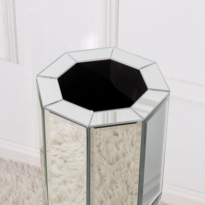 Tall Mirrored Furniture Cylinder Crystal Crushed Diamond Floor Vase 5