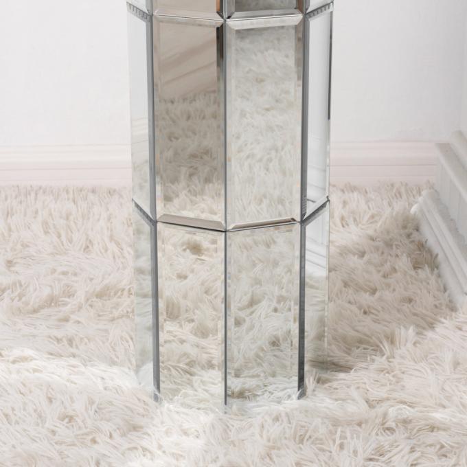 Tall Mirrored Furniture Cylinder Crystal Crushed Diamond Floor Vase 6