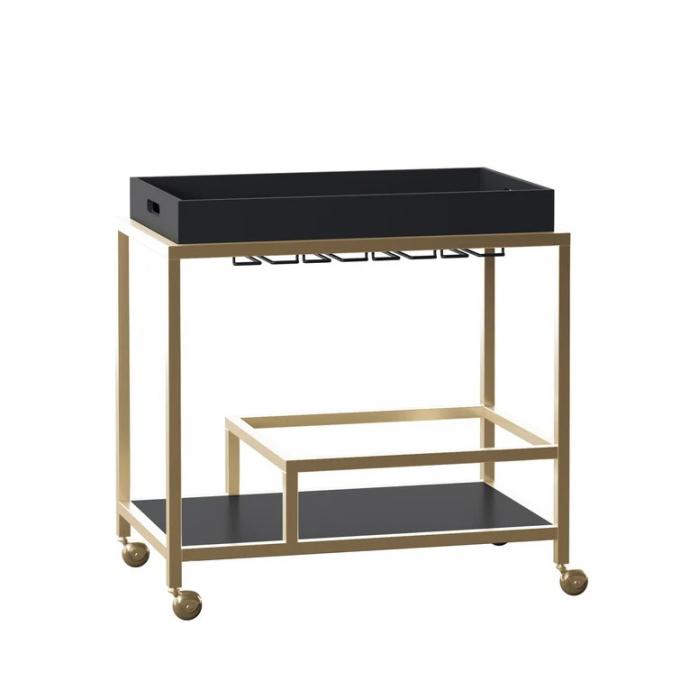 Brass Wine Drink Bar Cart Restaurant Serving Trolley Customized 10