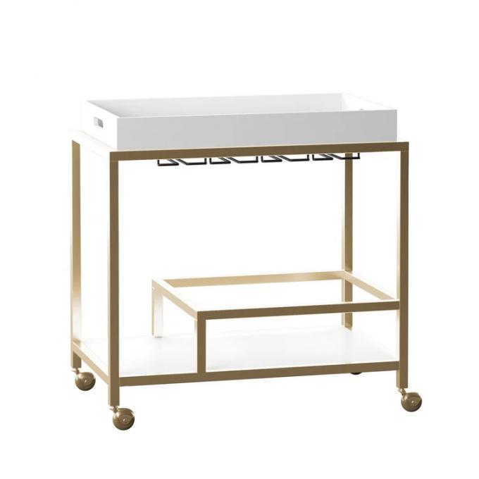 Brass Wine Drink Bar Cart Restaurant Serving Trolley Customized 13