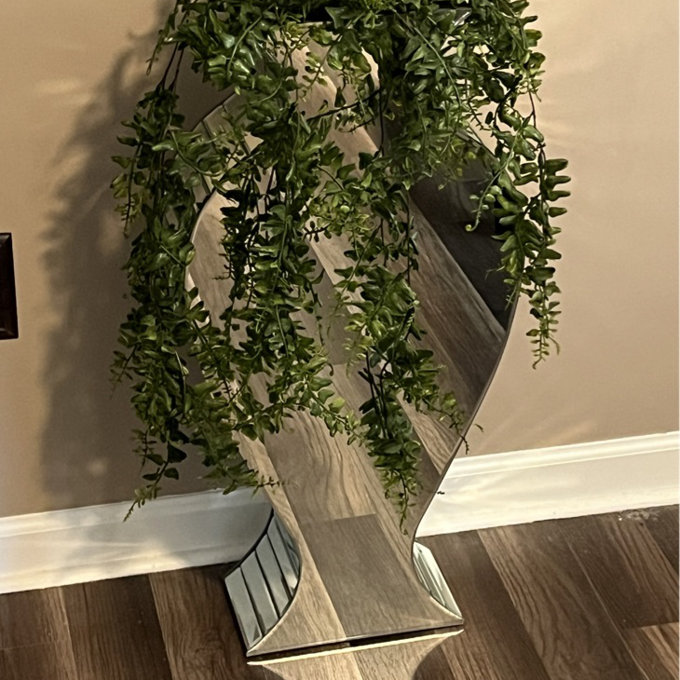 Clear Crystal Tall Mirrored Crushed Diamond Floor Vase Planter For Wedding 13