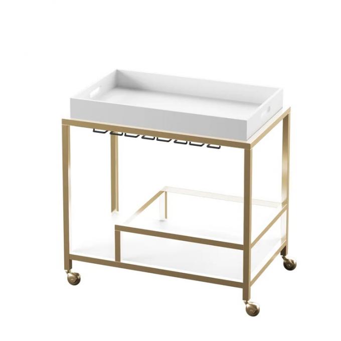 Brass Wine Drink Bar Cart Restaurant Serving Trolley Customized 14