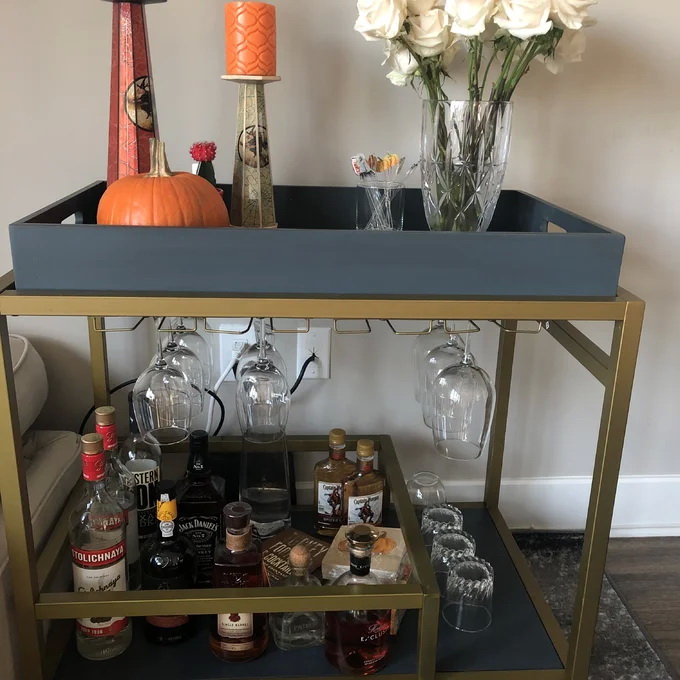 Brass Wine Drink Bar Cart Restaurant Serving Trolley Customized 17