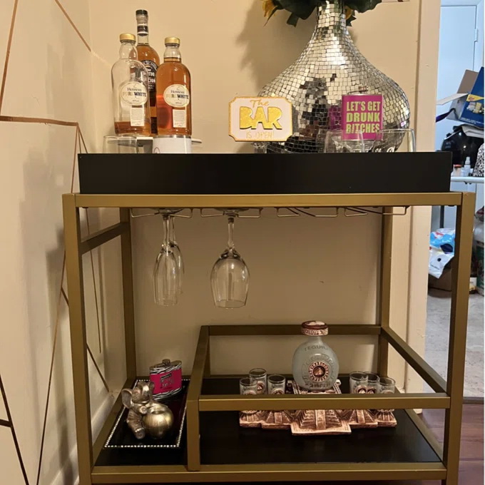 Brass Wine Drink Bar Cart Restaurant Serving Trolley Customized 20