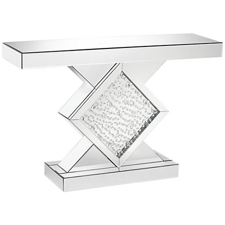 Accent Crystal Mirrored Console Table Hotel Entryway Furniture 4