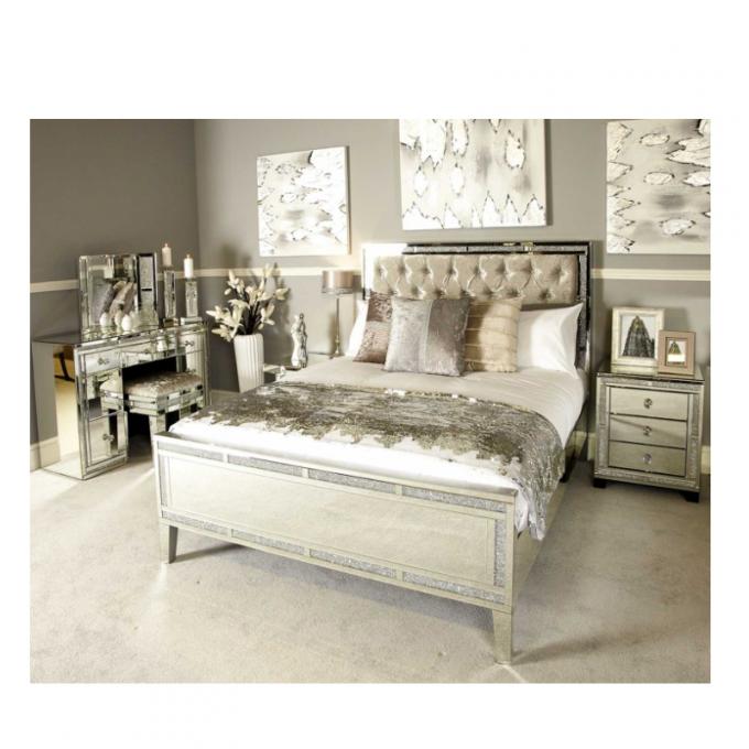 Panel Wood MDF Mirrored Glass Bedroom Furniture Sets 1