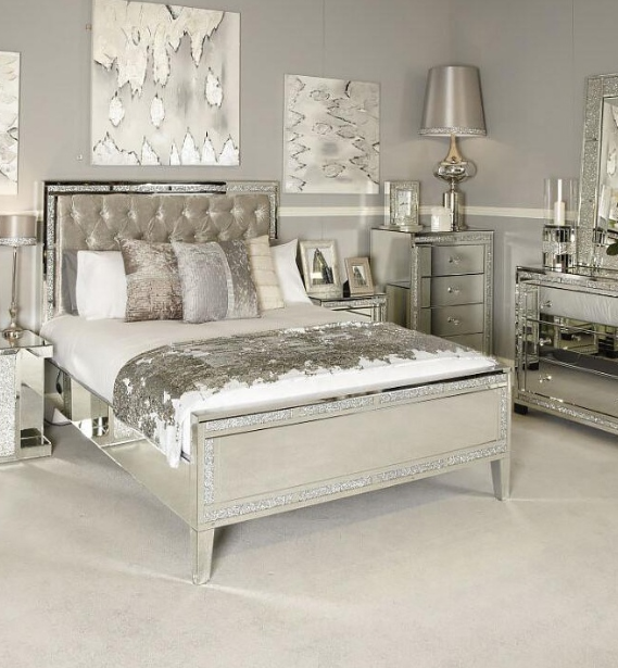 Leather Tufted Upholstered Bed Modern King Bedroom Sets 10