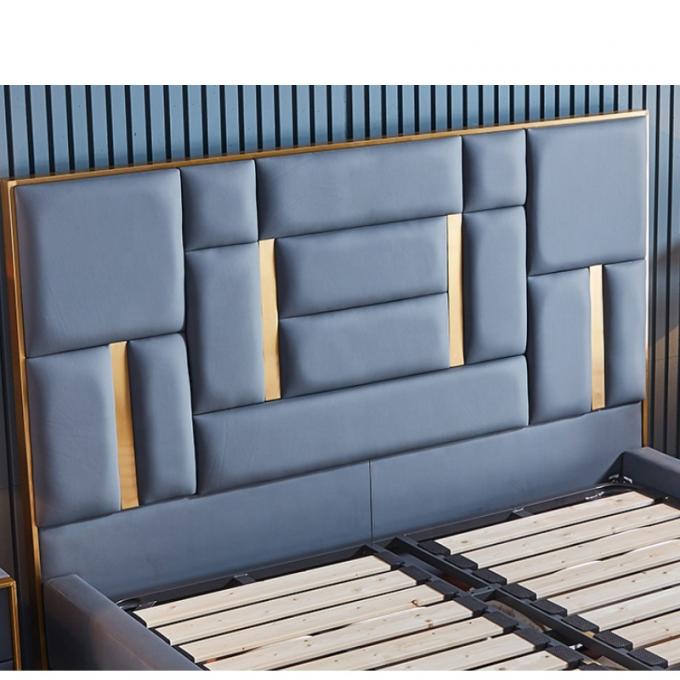 Leather Tufted Upholstered Bed Modern King Bedroom Sets 5