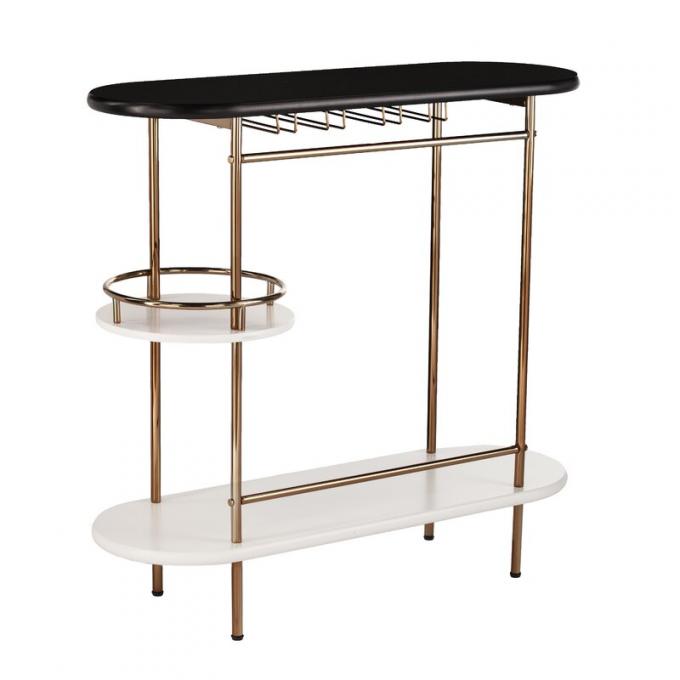 ODM Black Gold Rolling Drinks Cart Trolley for Kitchen 6