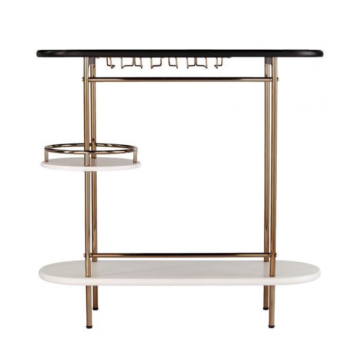 ODM Black Gold Rolling Drinks Cart Trolley for Kitchen 5