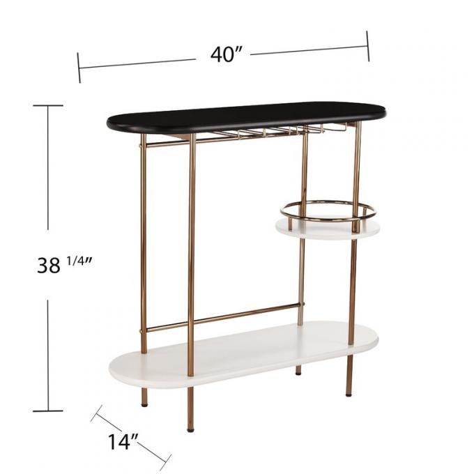 ODM Black Gold Rolling Drinks Cart Trolley for Kitchen 8