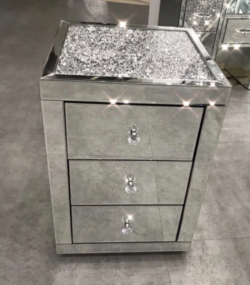 Custom Mirrored Furniture Console Cabinet 2 3 Drawer Bedside Table 0