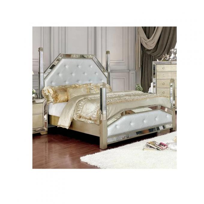 Wood Master Bedroom Furniture Upholstered Platform Bed 3