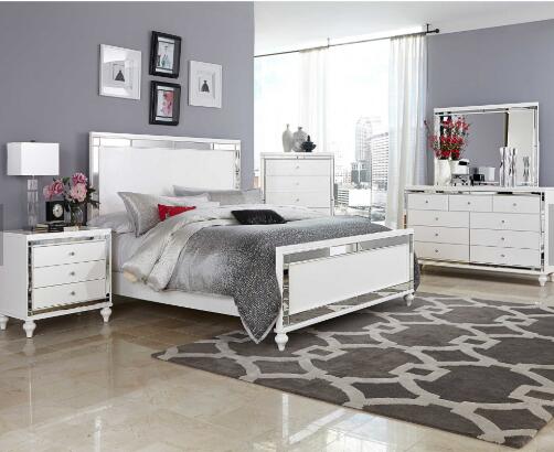 Wood Master Bedroom Furniture Upholstered Platform Bed 6