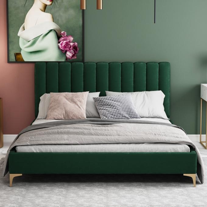 Wood Master Bedroom Furniture Upholstered Platform Bed 10