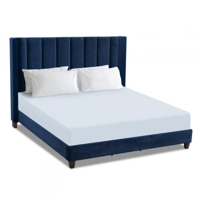Wood Master Bedroom Furniture Upholstered Platform Bed 12