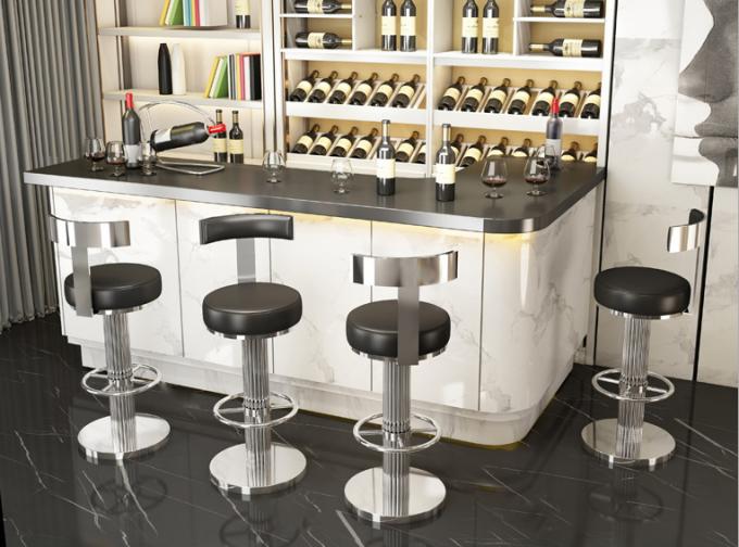 Outdoor Luxury Bar Stool with Blue Velvet Seat and Gold Metal Frame 4