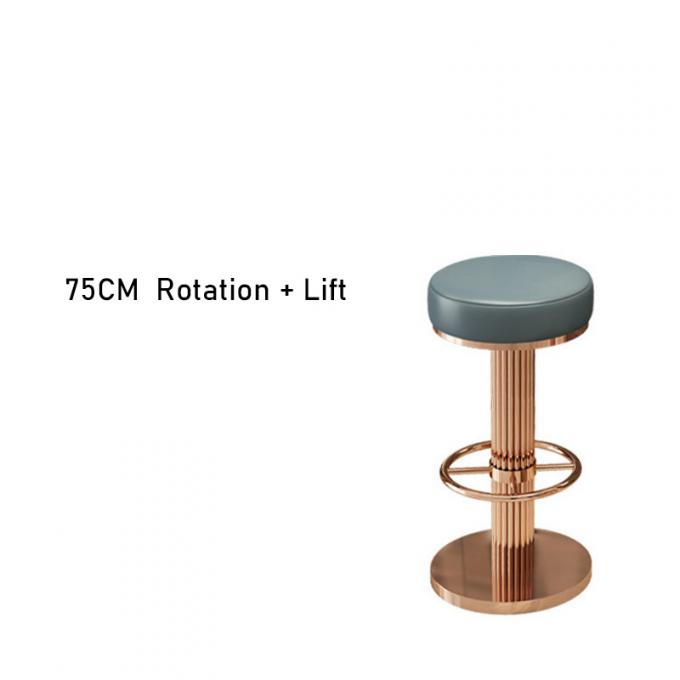 Outdoor Luxury Bar Stool with Blue Velvet Seat and Gold Metal Frame 14
