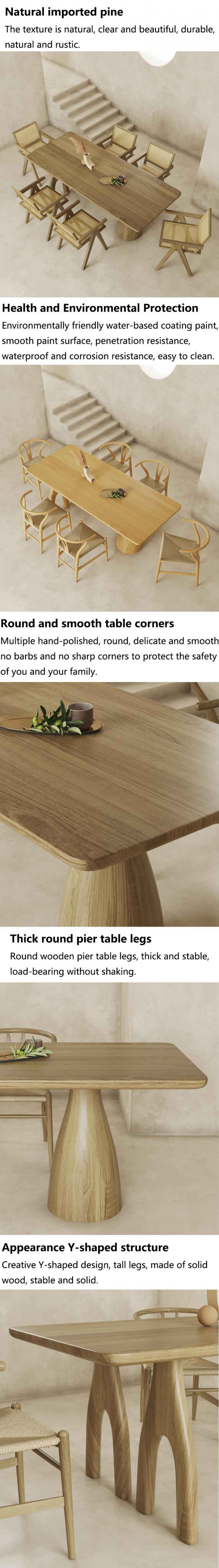 Solid Oak Wood Rectangle Dining Room Table 8 Seater ODM 2