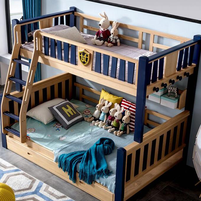 Wood Kids Teenager Bunk Beds Twin Over Full Bedroom Sets OEM 5