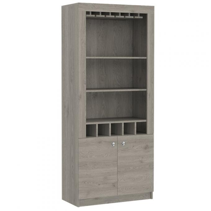 Stainless Steel Corner Wine Cabinet Racks With Temperature Control And Wood Shelves 5