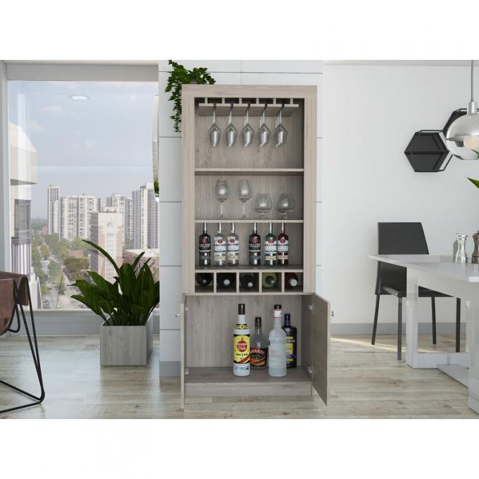 Stainless Steel Corner Wine Cabinet Racks With Temperature Control And Wood Shelves 1