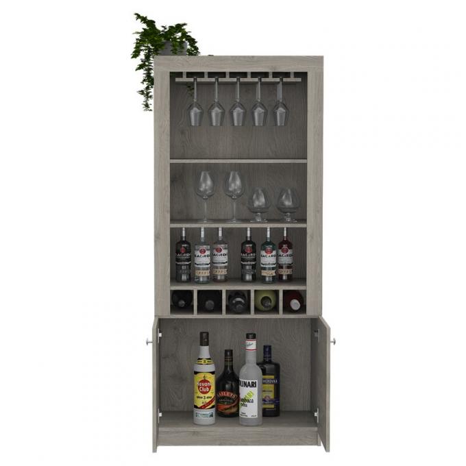 Stainless Steel Corner Wine Cabinet Racks With Temperature Control And Wood Shelves 4