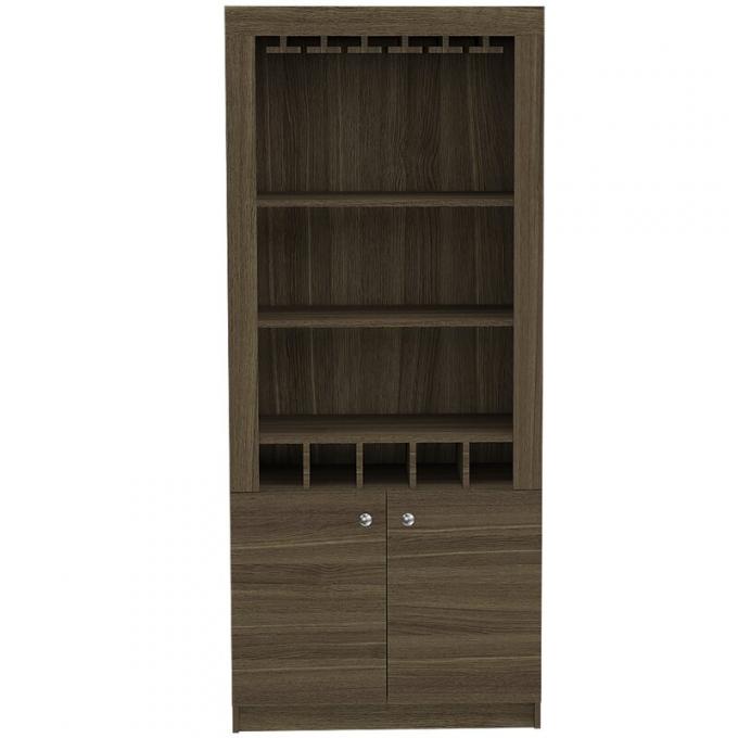 Industrial Bar Corner Wine Rack Cabinet With Wooden Shelves Wall Mounted Design 4