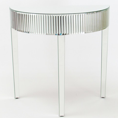 Antique Silver Mirrored Furniture Demilune Console Table Custom 2