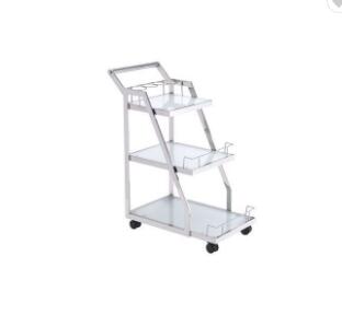 Wedding Catering minimalist Bar Serving Cart Metal Glass Tea Wine Serving Trolley 1