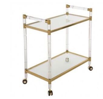 Stainless Steel Minimalist Bar Cart Trolley On Wheels For Beverage Apartment 1