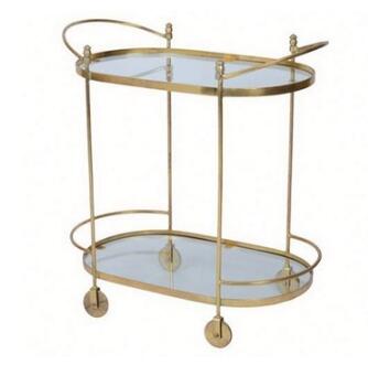 Wedding Catering minimalist Bar Serving Cart Metal Glass Tea Wine Serving Trolley 4