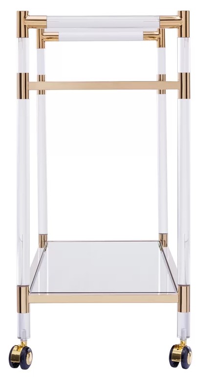 Clear Acrylic Mobile Stationary Bar Cart Drink Trolley Commercial Furniture 6