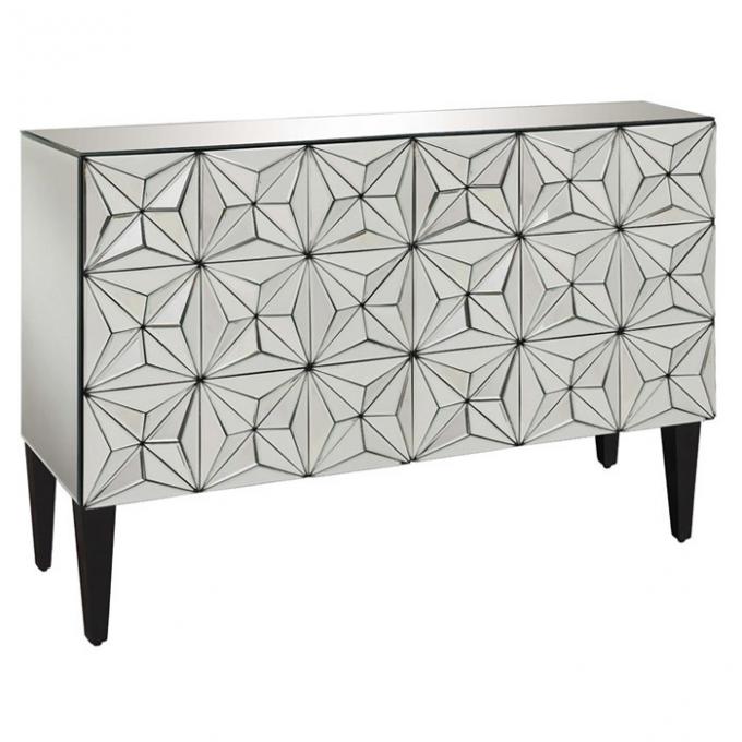 Contemporary Mirrored Furniture Sideboard Buffet Adjustable for Living Room 1