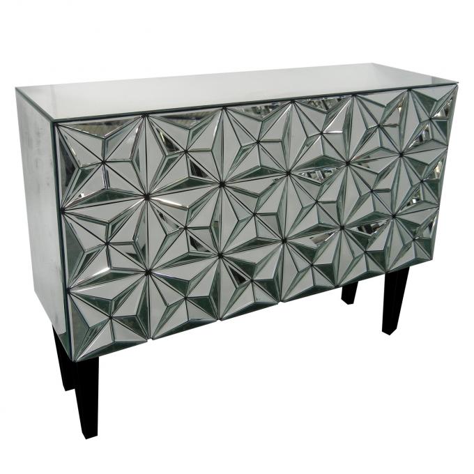 Contemporary Mirrored Furniture Sideboard Buffet Adjustable for Living Room 0