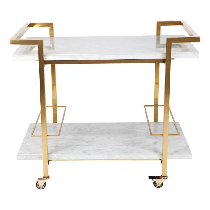 Marble Top Drinks Trolley Black Trolley Rattan Bar Cart 5