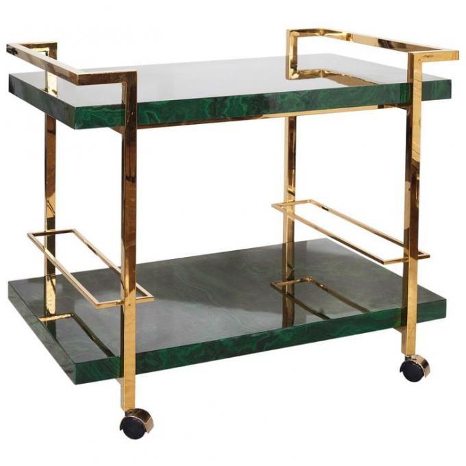 Marble Top Drinks Trolley Black Trolley Rattan Bar Cart 10