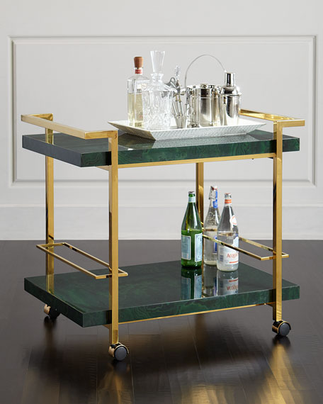 Marble Top Drinks Trolley Black Trolley Rattan Bar Cart 11