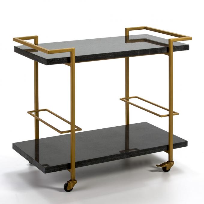 Marble Top Drinks Trolley Black Trolley Rattan Bar Cart 12