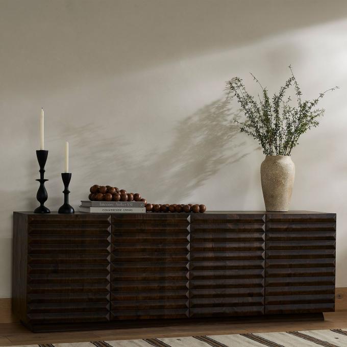 Vintage Solid Wooden Buffet Cabinet Sideboard Storage For Dining 0
