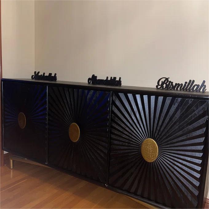 Customized 40 Inch Buffet Cabinet Black TV Sideboard MDF Material 3
