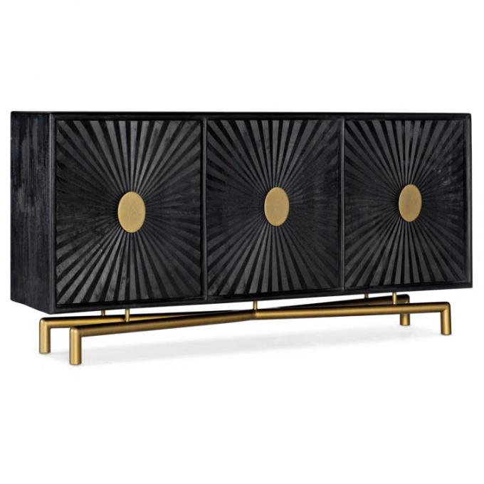 Customized 40 Inch Buffet Cabinet Black TV Sideboard MDF Material 0