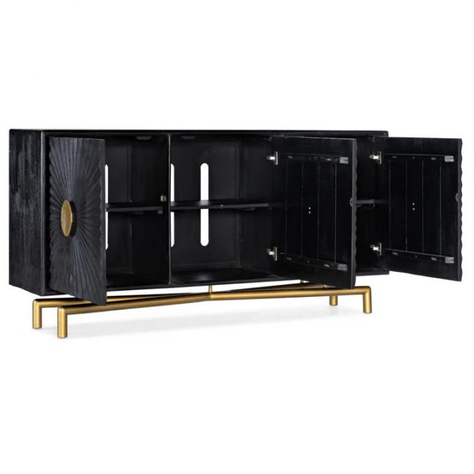 Customized 40 Inch Buffet Cabinet Black TV Sideboard MDF Material 1