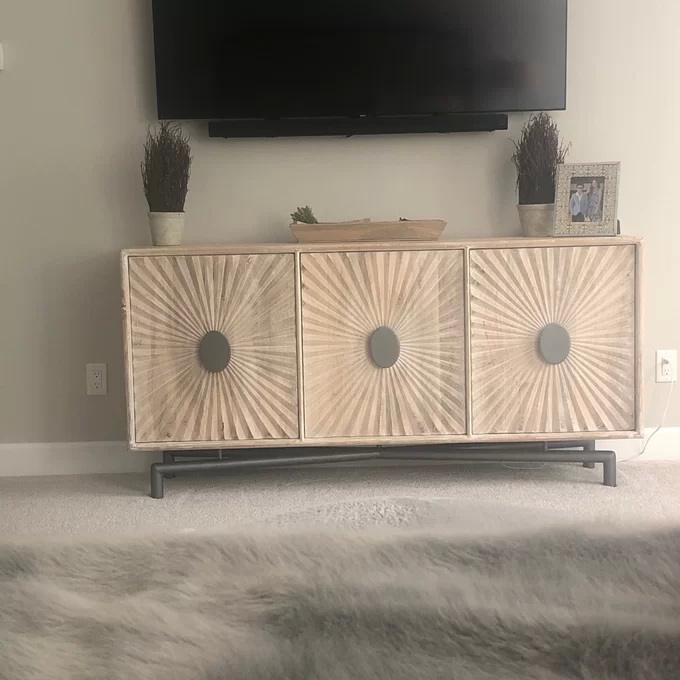 Customized 40 Inch Buffet Cabinet Black TV Sideboard MDF Material 7