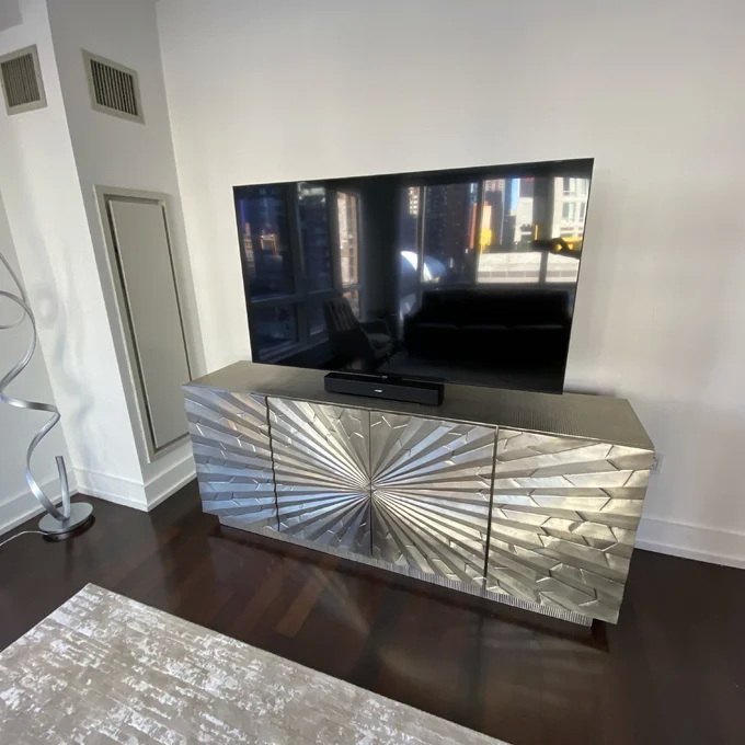Mirrored Metal Sideboard Cabinet TV Stand Buffet Storage Unit OEM 5