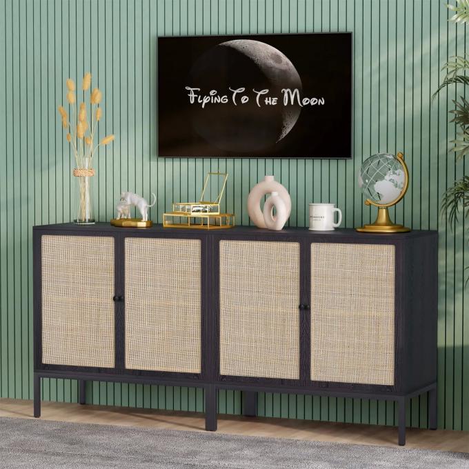 Decorative MDF Slat Wood Cabinet Sideboard Kitchen Apartment 7