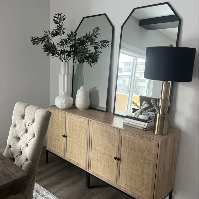 Decorative MDF Slat Wood Cabinet Sideboard Kitchen Apartment 17