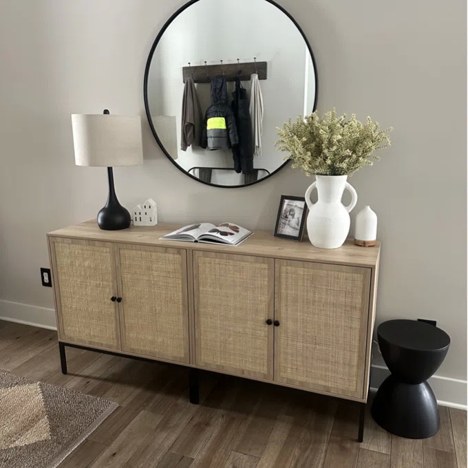 Decorative MDF Slat Wood Cabinet Sideboard Kitchen Apartment 19