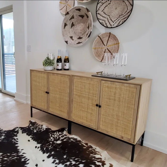 Decorative MDF Slat Wood Cabinet Sideboard Kitchen Apartment 18