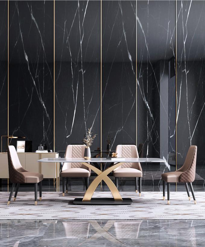OEM Black Dining Table Marble Onyx Modern Furniture 2